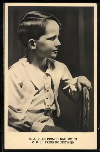 AK Prince Baudouin von Belgien als kleiner Junge im Profil