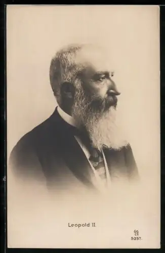 AK König Leopold II. von Belgien im Profil