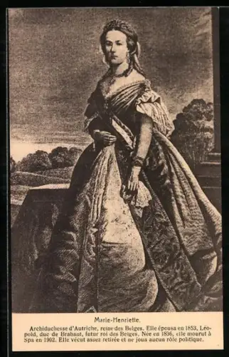 AK Marie-Henriette, Reine des Belges