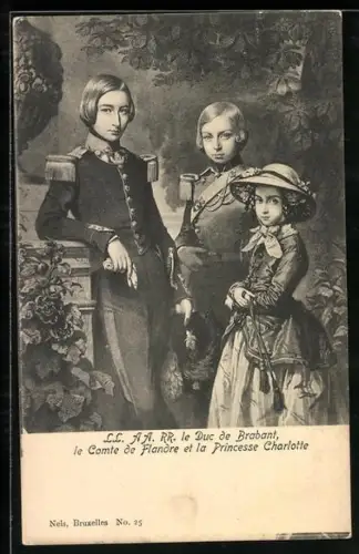 AK Le Duc de Brabant, Le Comte de Flandre et la Princess Charlotte