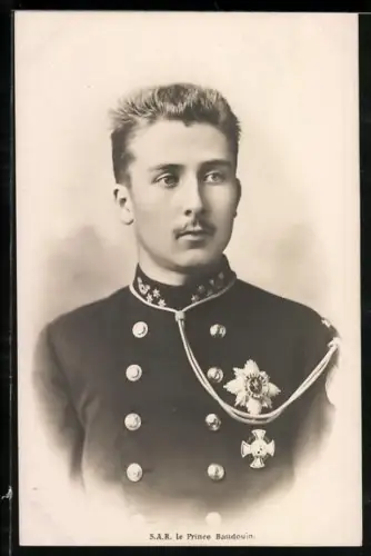 AK Prinz Baudouin von Belgien in Uniform
