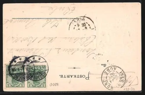 Passepartout-Lithographie Freiburg i. B., Kaufhaus, Adler mit Wappen