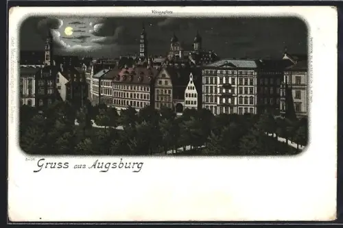 Lithographie Augsburg, Königsplatz
