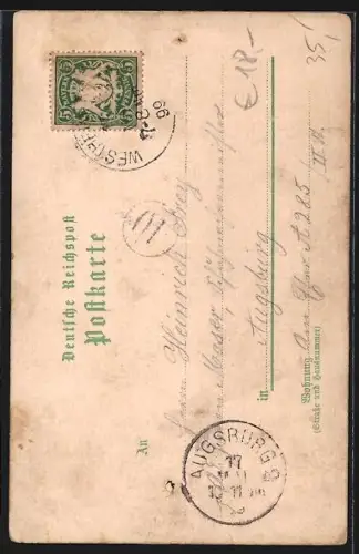 Lithographie Kobel, Strassenpartie an der Wallfahrtskirche