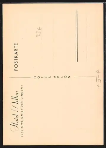 AK Berlin, Hotel Adlon, Unter den Linden 1, Innenansicht
