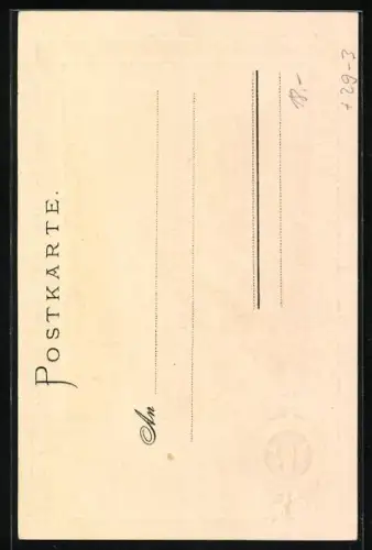 Passepartout-Lithographie Augsburg, Carolinenstrasse mit Kirche und Strassenbahn