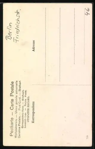 AK Berlin, Friedrichstrasse im Herz mit Tannenzweig, Weihnachtsgruss, Passepartout