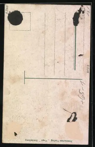 AK Heidelberg, Hauptbahnhof mit Strassenbahn, Mann mit Koffer ist ausgerutscht