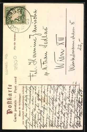 AK Augsburg, Kirche, Denkmal, Brunnen, Neujahrsgruss