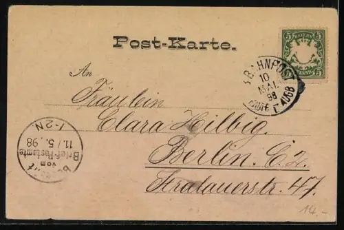 Lithographie Lager Lechfeld, Wasserwerk, Steinernes Haus, Teilansicht