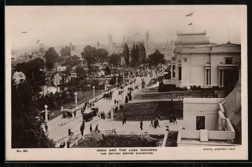 AK London, British-Empire Exhibition 1924, India and the Lake Gardens