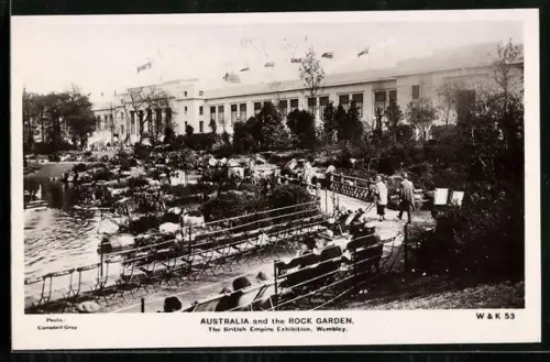 AK Wembley, The British Empire Exhibition, Australia and the Rock Garden