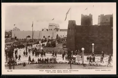 AK London, British-Empire Exhibition 1924, East Africa and Gold Coast Buildings