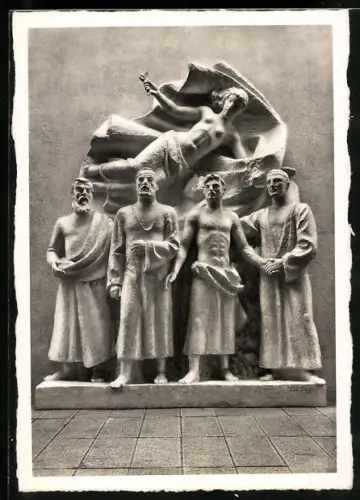 AK Zürich, Schweizerische Landesausstellung 1939, Plastik Gelöbnis