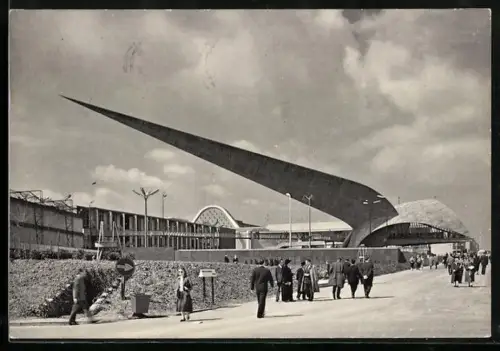 AK Bruxelles, Exposition Universelle 1958, La fleche du Genie Civil, Ausstellung