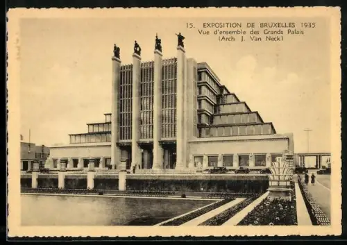 AK Bruxelles, Exposition 1935, Vue d`ensemble des Grands Palais