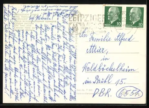 AK Leipzig, Leipziger Messe 1968, Altes Rathaus