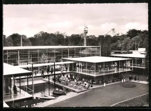 AK Brüssel, Weltausstellung 1958, Cafe auf dem Ausstellungsgelände