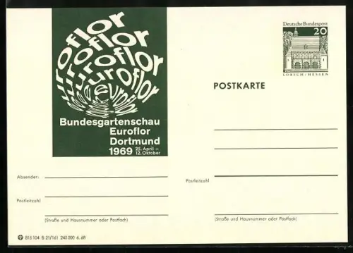 AK Dortmund, Bundesgartenschau Euroflor 1969, Gasnzsache