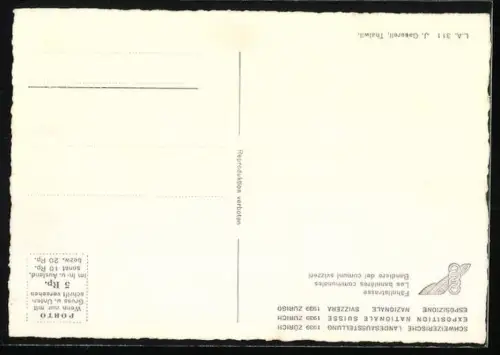 AK Zürich, Schweizerische Landesausstellung 1939, Blick in die Fähnlistrasse