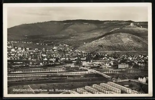 AK Stuttgart-Untertürkheim, Rotenberg, Weinberge, Ortsansicht