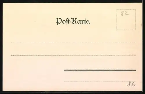 Lithographie Walchensee, Seeufer mit Boot und Häusern