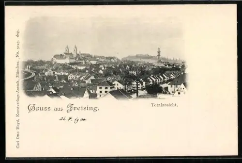 AK Freising, Totalansicht aus der Vogelschau