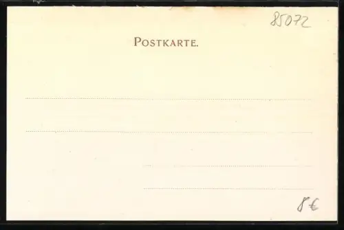 Lithographie Eichstätt, Kgl. Gymnasium und Bischöfl. Palais