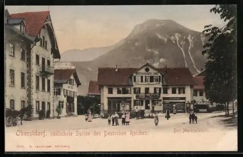 AK Oberstdorf, Marktplatz mit Buchhandlung