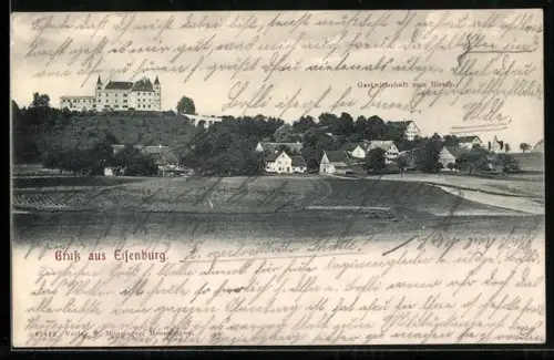 AK Eisenburg, Schloss, Gasthaus zum Hirschen, Ortsansicht