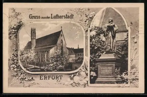AK Erfurt, Augustinerkirche, Lutherdenkmal, 400-jährige Lutherfeier 1921