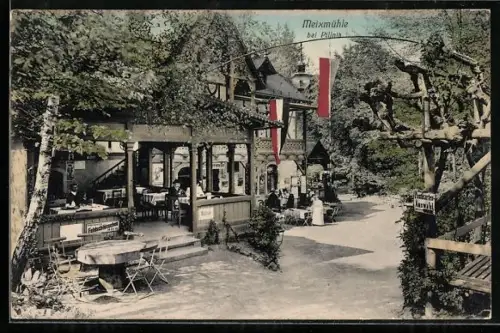 AK Dresden-Pillnitz, Gartenrestaurant, Terrasse, Ausflugslokal