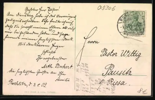 AK Rochlitz, Kriegerdenkmal, St. Kunigundenkirche