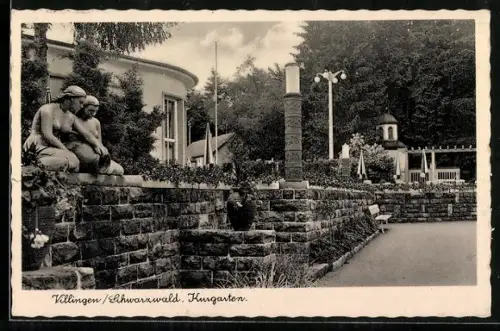 AK Villingen /Schwarzwald, Kurgarten, Gebäude, Skulptur