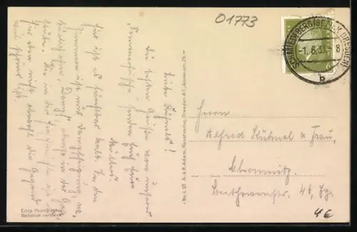 AK Rehefeld i. Erzgeb., Luftaufnahme, Felder, Höfe, Wald