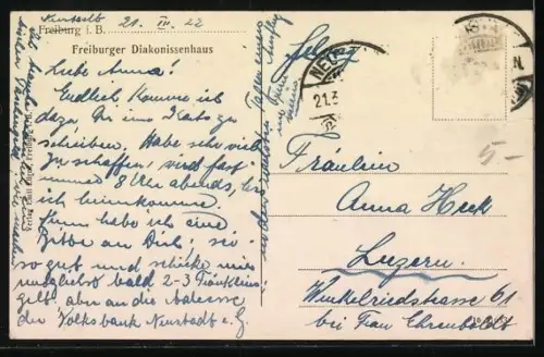 AK Freiburg i. B., Diakonissenhaus im Winter