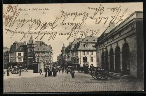 AK Mainz, Liebfrauenplatz, Panorama