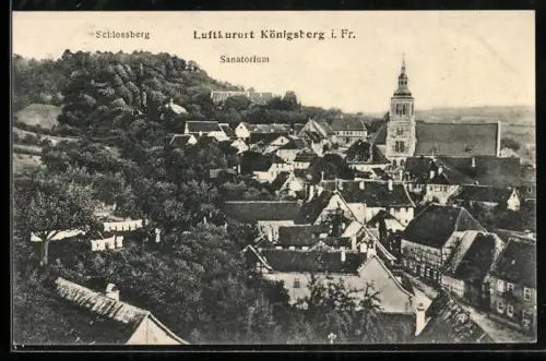 AK Königsberg i. Fr., Ort mit Schlossberg, Sanatorium, Kirche