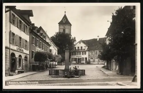 AK Kandern /Baden, Marktplatz mit Denkmal