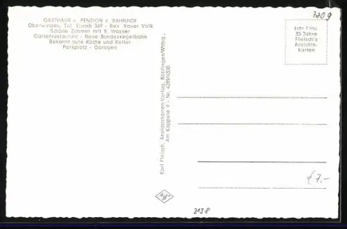 AK Oberwinden /Schwarzwald, Gasthaus u. Pension z. Bahnhof, Inh. Xaver Volk, Ortsansicht