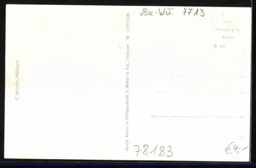 AK Hüfingen, Hauptstrasse mit Kirche