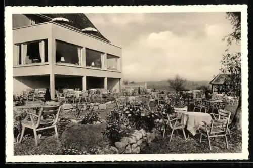 AK Au bei Freiburg, Café-Restaurant Adler Burg m. Garten