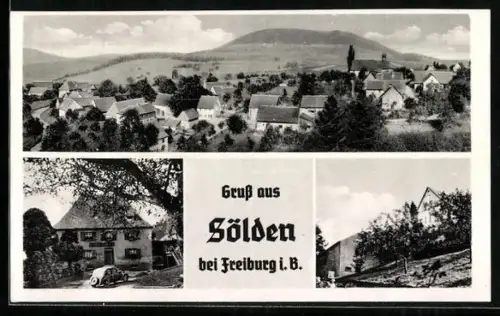 AK Sölden bei Freiburg i. B., Ortsansicht, Gasthaus zum Löwen, Inh. Jos. Kern