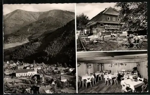 AK Altsimonswald /Schwarzwald, Gasthof und Pension zur Sonne, Ortsansicht