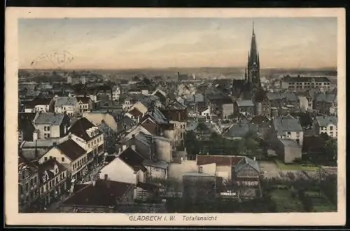 AK Gladbeck i. W., Totalansicht aus der Vogelschau