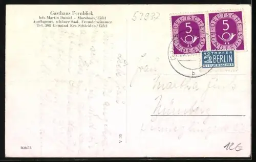 AK Gemünd /Schleiden, Militärlager, Gasthaus Fernblick Inh. Martin Dahm