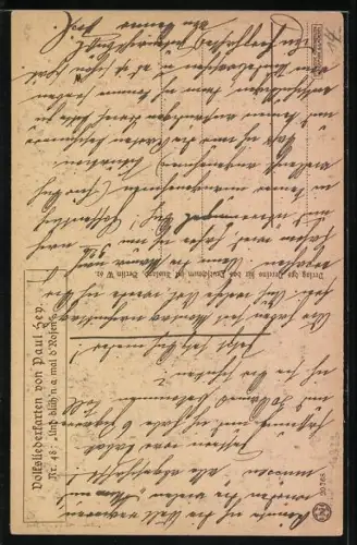 Künstler-AK P. Hey, Volksliederkarte Nr.: 48, Und blühen a mal die Rosen