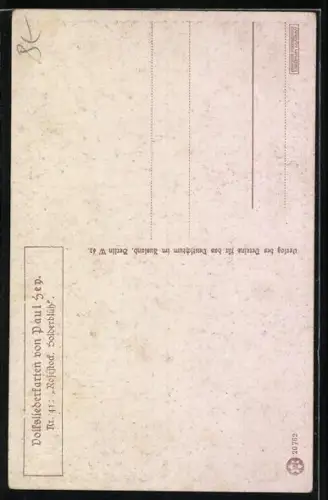 Künstler-AK Paul Hey: Frau giesst Kohl im Garten, Verein für das Deutschtum im Ausland