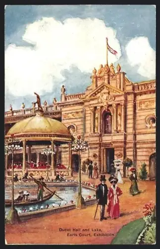 AK London, Exhibition at Earl`s Court, Ducat Hall and Lake