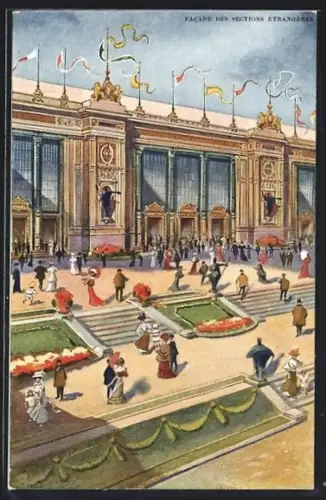 Künstler-AK Bruxelles, L`Exposition Univeselle et Internationale 1910, Facade des Sections Étrangères